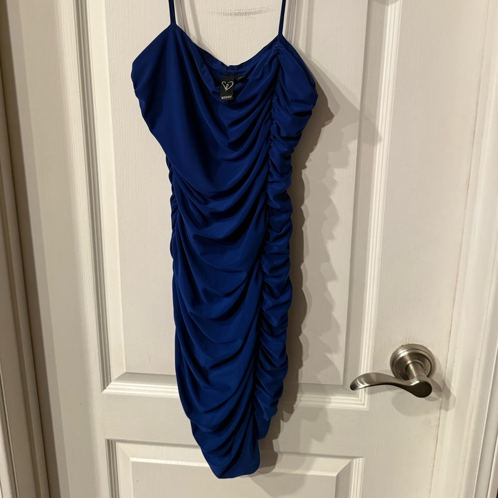 Windsor Royal Blue Ruched Mini Dress